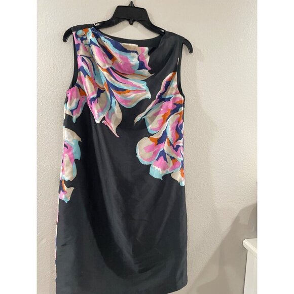 Ann Taylor LOFT Womens Size 8p Gray multi Colored Floral Shift dress Career - Picture 5 of 8